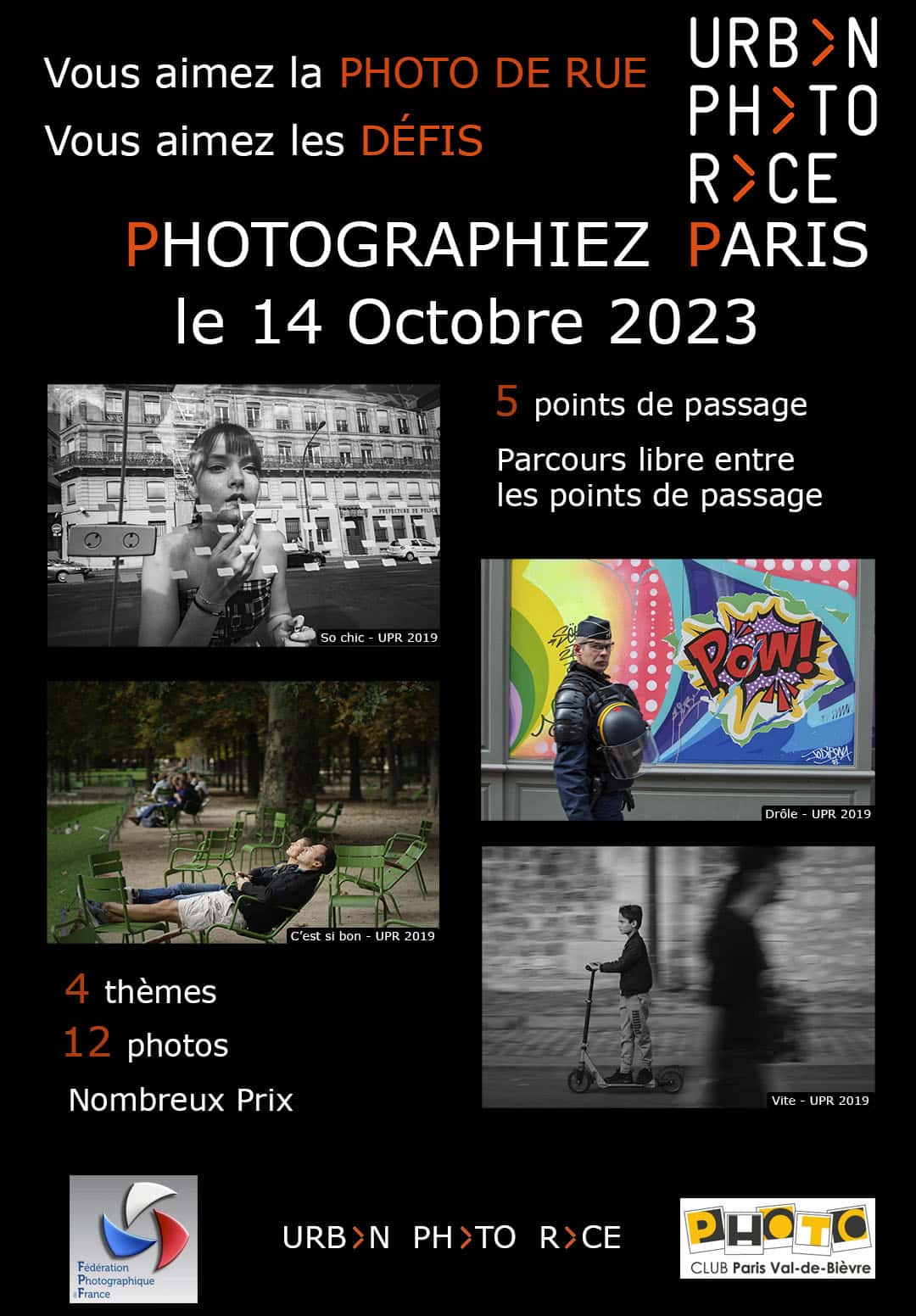Affiche UPR Paris 2023 - Version FPF & Photoclub Paris Val-de-Bièvre